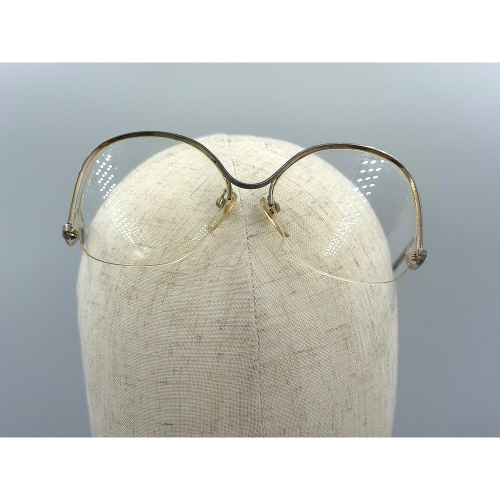 Portofino Silky Eyeglasses Womens Gold Tone Metal Semi Rimless Frame 55-18 PF-1